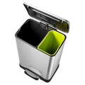 Neocube 50 Liter Dual Compartment 28 Liter and 18 Liter Stainless Steel Recycle and Trash Bin