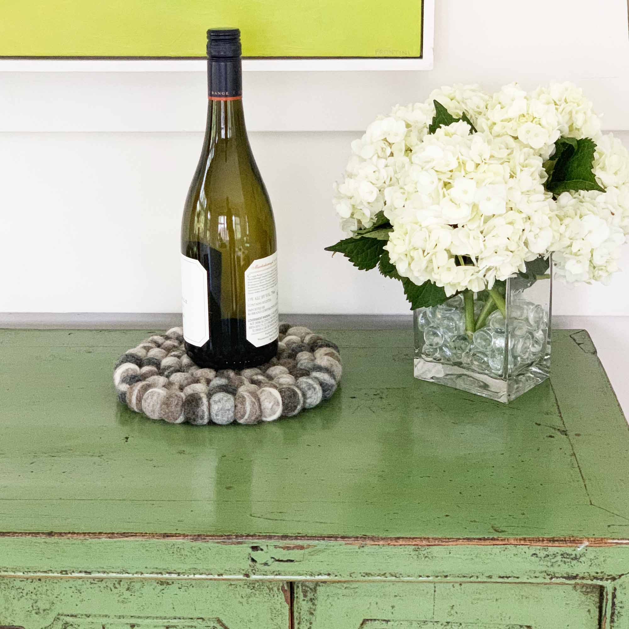 Grey Felt Ball Trivet