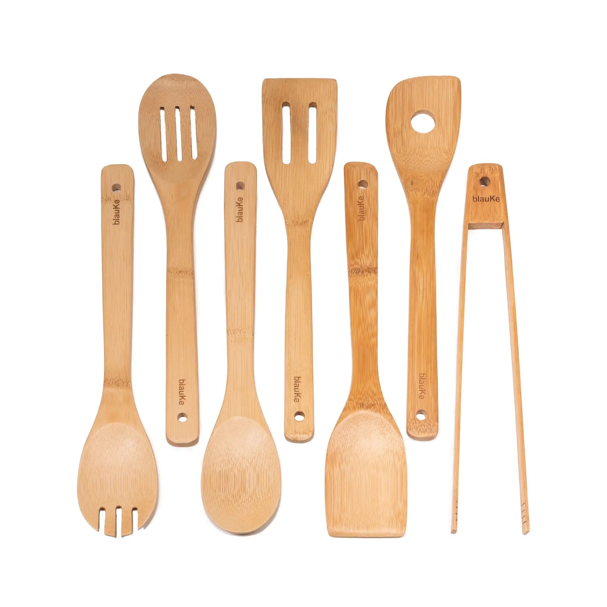 7-Pack Bamboo Kitchen Utensils Set