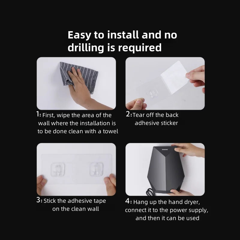Wall-Mounted 1600W Powerful Hand Dryer