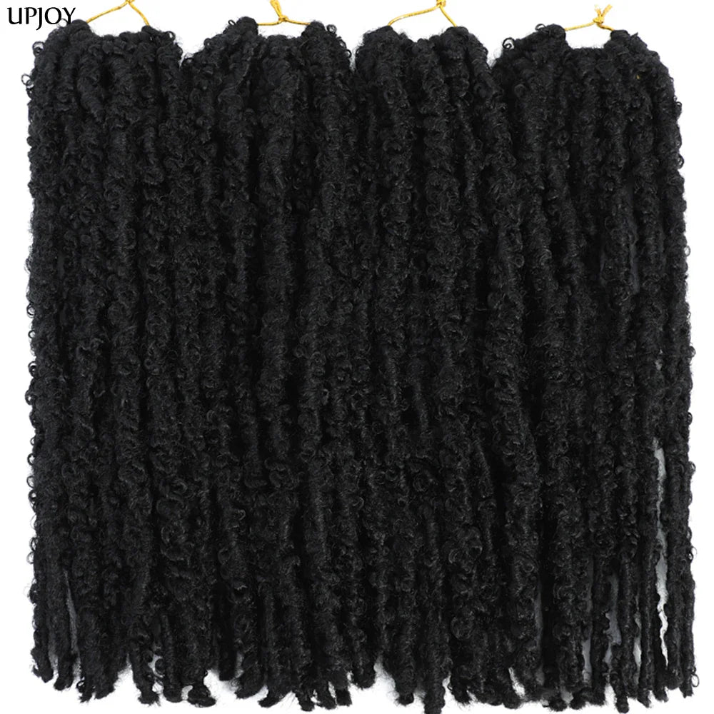 14 12 inch Butterfly Faux Locs Crochet Hair Braids Pre looped Distressed Goddess Butterfly Soft Locs Crochets Braids Cheveux Lok