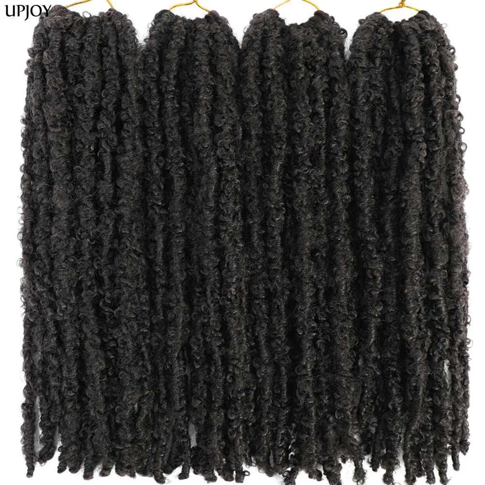 14 12 inch Butterfly Faux Locs Crochet Hair Braids Pre looped Distressed Goddess Butterfly Soft Locs Crochets Braids Cheveux Lok