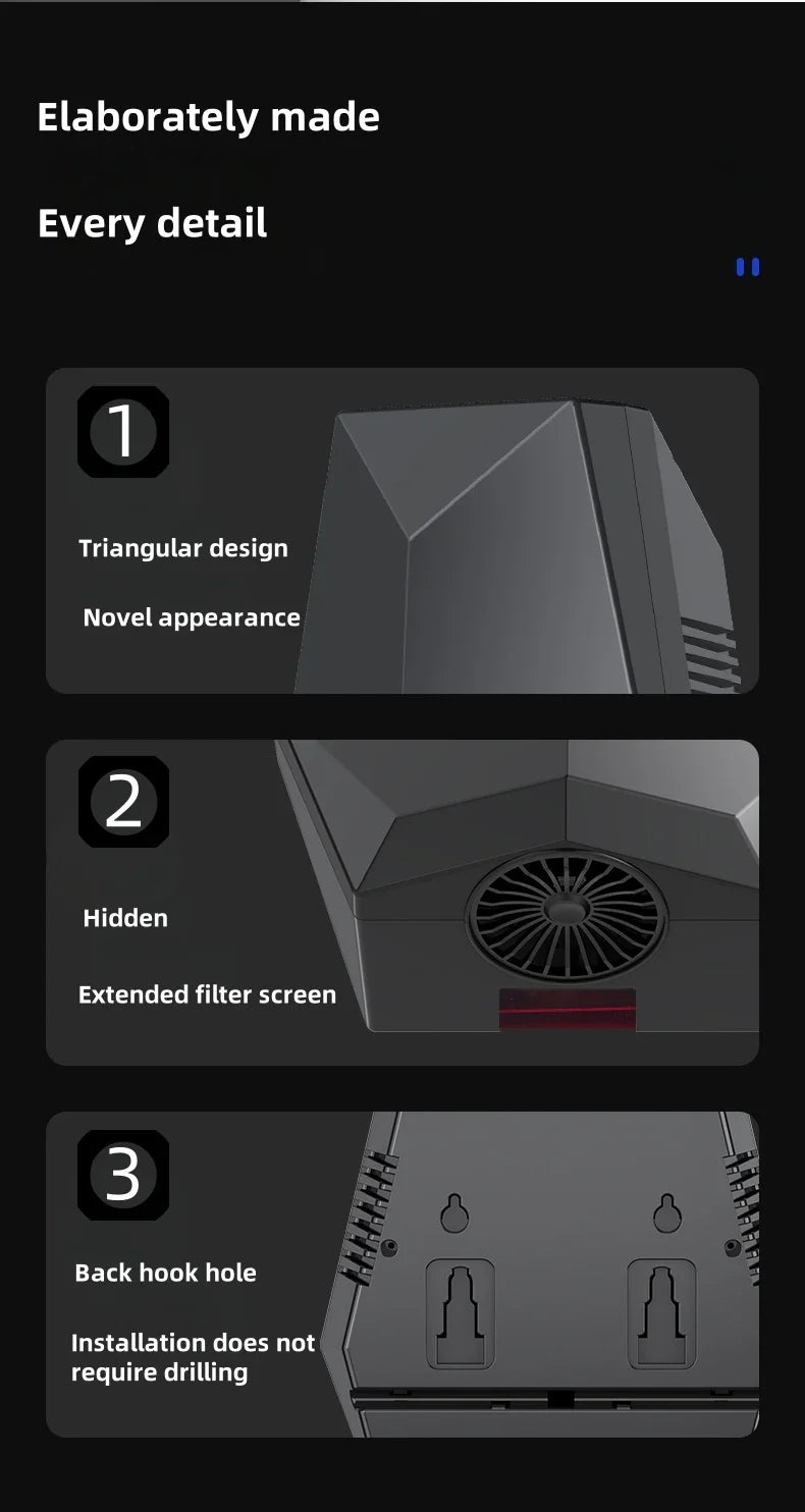 Wall-Mounted 1600W Powerful Hand Dryer