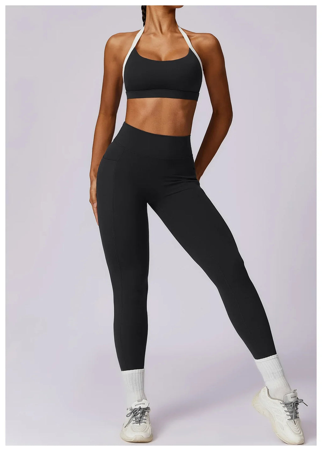 2-Piece Activewear Set – Long Sleeve Crop Top & Leggings