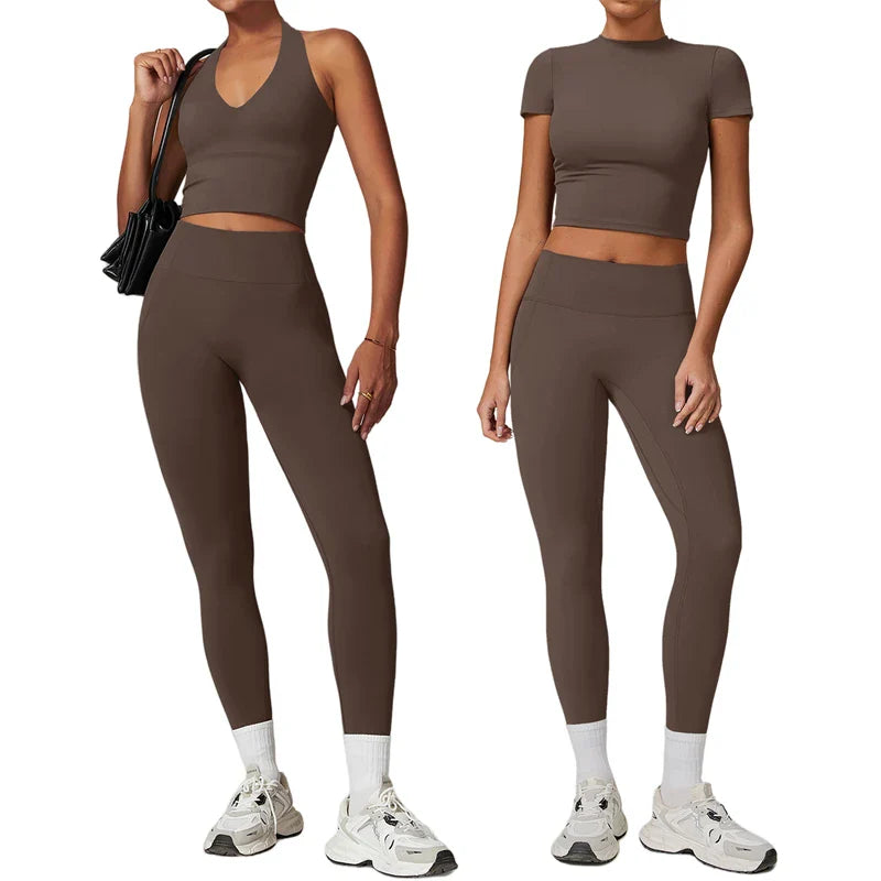 2-Piece Yoga Set – Crop Top & High Waist Leggings