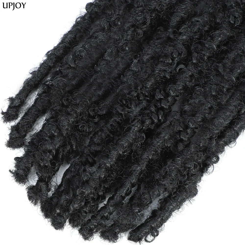 14 12 inch Butterfly Faux Locs Crochet Hair Braids Pre looped Distressed Goddess Butterfly Soft Locs Crochets Braids Cheveux Lok
