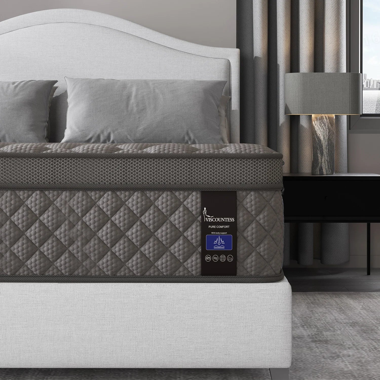 10"12"14"Twin Full Queen King Size Mattress in a Box Hybrid Spring Memory Foam,Euro Top Mattresses Medium Firm for Motion Isolat