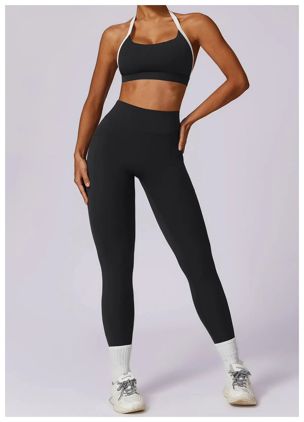 2-Piece Activewear Set – Long Sleeve Crop Top & Leggings